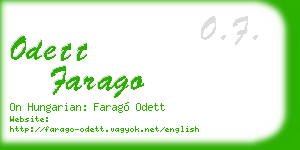 odett farago business card
